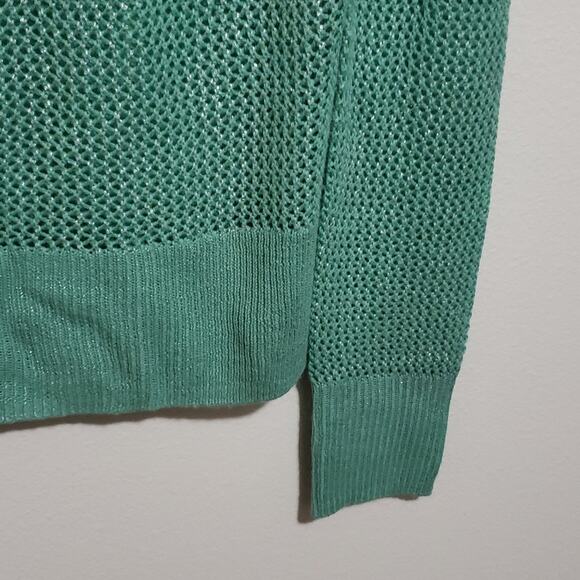 BCBGMAXAZRIA Mesh Turquoise Sweater - Picture 2 of 6